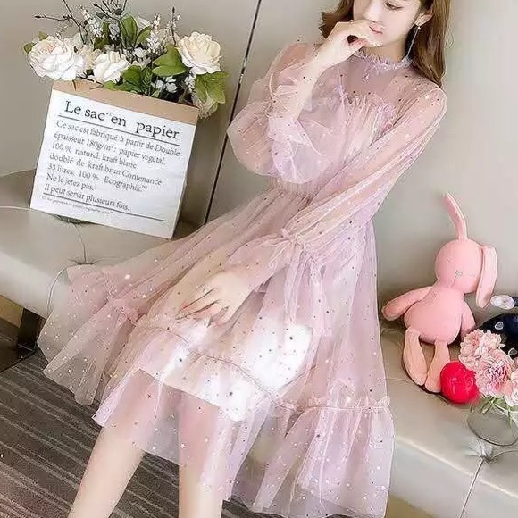 👗HP🎉Fairy dress pink sparkle sequin mesh - Picture 11 of 12